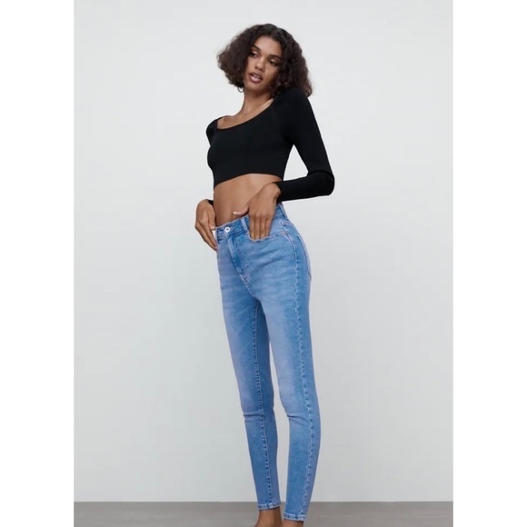 Zara Z1975 High Rise Skinny Medium Wash Jeans - Picture 1 of 10